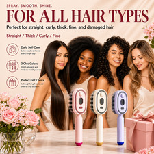 3-in-1 Electric Mist Spray Hair Brush Air Cushion Massage Comb Portable Oil