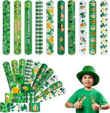 50 Pcs St. Patrick'S Day Slap Bracelet Bulk,St Patricks Day Favors,Gifts,St Patr