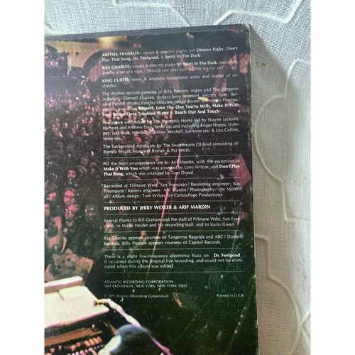 ARETHA FRANKLIN Live Fillmore West Promo LP gatefold VTG Ray Charles RARE insert - Picture 7 of 9
