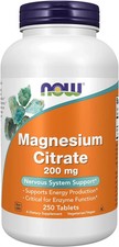 Now Foods Magnesium Citrate 200mg 250 Tablets 
