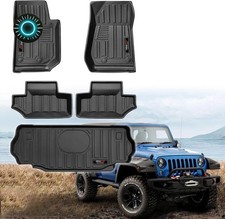 For 2007-2018 Jeep Wrangler Jk 2 Door Floor Mats Cargo Liner All Weather Tpe R