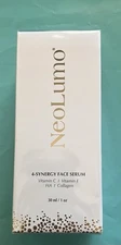 NEOLUMO 4-SYNERGY FACE SERUM-VITAMIN C & E+HA+COLLAGEN- 1 fl oz/30 ml-NEW-SEALED
