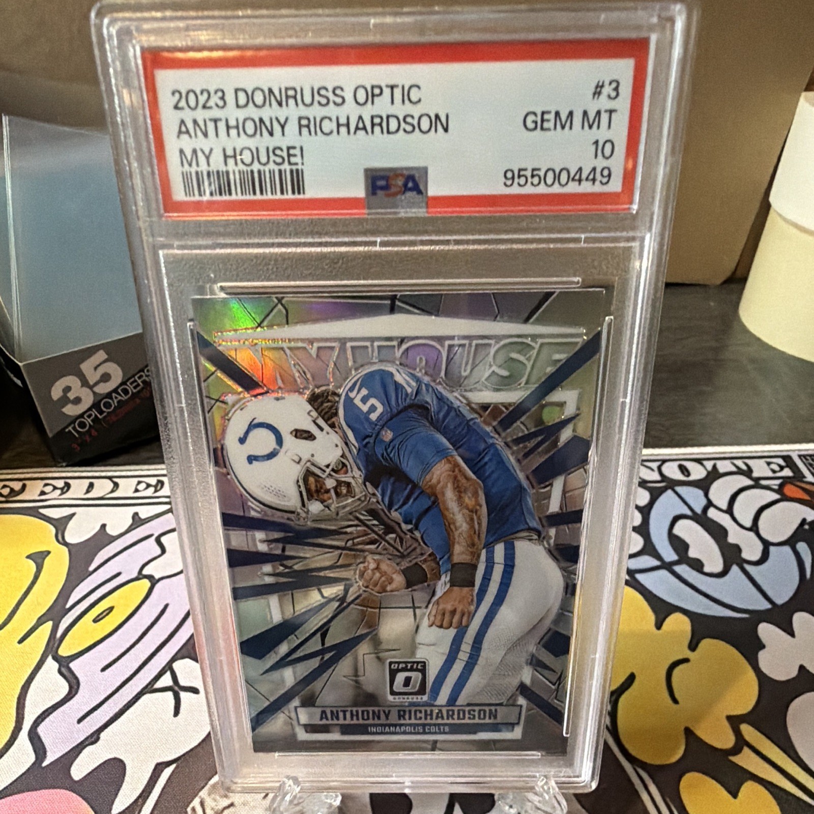 Panini 2023 Donruss Optic Anthony Richardson My House! #3 Silver Prizm RC PSA 10