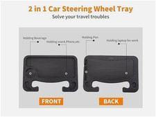 Vehicle Black Steering Wheel Desk Tray Laptop Work Eating Reading Phone Holder