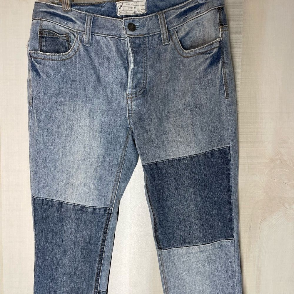 Free People patchwork button fly denim jeans, siz… - image 2