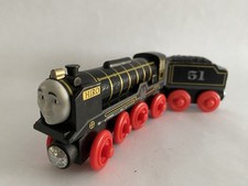 Thomas  Friends Wooden Railway Train Tank Engine - Hiro w/ Tender - Wood GUC