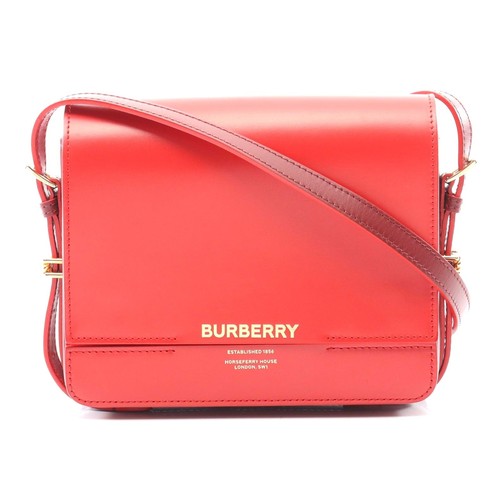 Burberry Leather Grace Shoulder Bag Women Red One Size