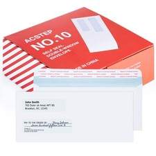 500 Pack 10 Double Window Security Envelopes 4-1/8 x 9-1/2 White