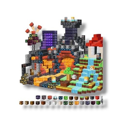 350 PCS MINECRAFT Style Magnetic Blocks with for Boys and Girls Age 3+ Years Old