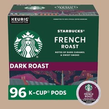 Starbucks K-Cup Coffee Pod, Dark Roast Hot or Iced Coffee French Roast 96 Keurig