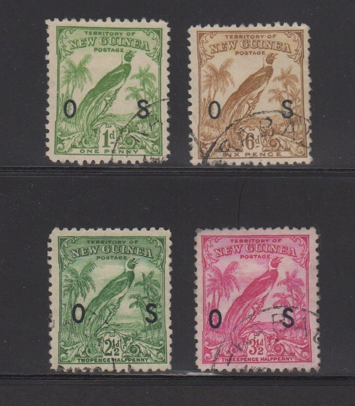 1932 New Guinea Sc# O23,O26,O28,O31 USED Cat $97.50