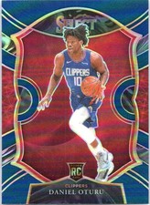 2020-21 Panini Select #93 Daniel Oturu Blue Prizms Clippers RC
