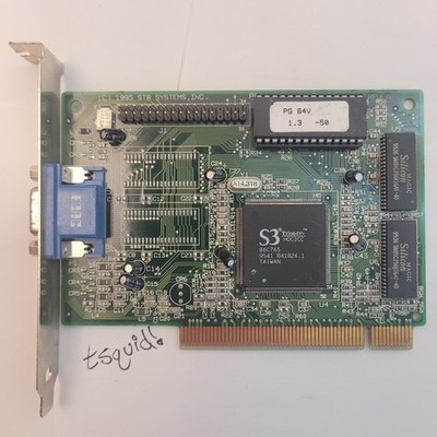 Gateway STB Systems S3 Trio64V+ 86C765 PCI GPU Video Card 1995 Vtg EKSUA765PCI