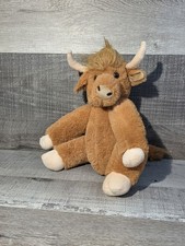 Scottish Highland Cow Stuffed Animal Posable Joints Cow Plush Toy b142