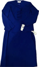 Le Suit Royal Blue Two Pieces Blazer and Skirt Set Skirt suit, Size 8