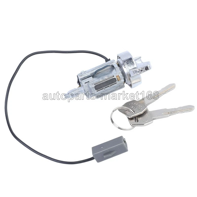 Cilindro de bloqueo de encendido cromado con llave para Ford Ranger Bronco II Escort Mercury Foto 2 de 4