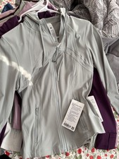 Lululemon Define Jacket Jade Grey Hooded Size 10