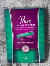 Poise Impressa Bladder Supports, 21 count, size 3 Sealed Box Expires 2029