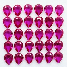 Natural Mogok Ruby 4x5 MM Pear Cut Certified Calibrated Gemstone Lot 40 Pcs