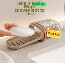 1pc Creative Travel Soap Box with Lid Sealed Drainable Portable Soap Case - NEW