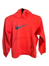 Youth Nike Kids Middle Swoosh Neon Orange Therma Fit Hoodie Medium