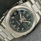 GENUINE VINTAGE SEIKO 5 AUTOMATIC 7009A JAPAN MENS BLACK DIAL WATCH a2918-U