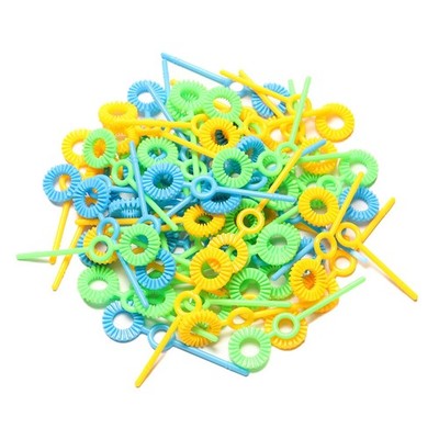 Bubble Makers 50pcs Wands Blowing Tools Small, Blue/Green/Yellow
