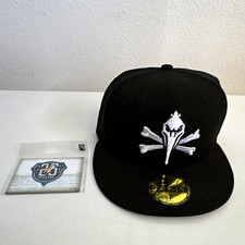 New Era 59FIFTY Black Solid Fitted Baseball Cap Hat Men's Size 7