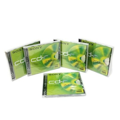 SONY CD-R   700MB   80min.   1x-48x   w/ Jewel Case   Sealed   LOT/5   CDQ80N5