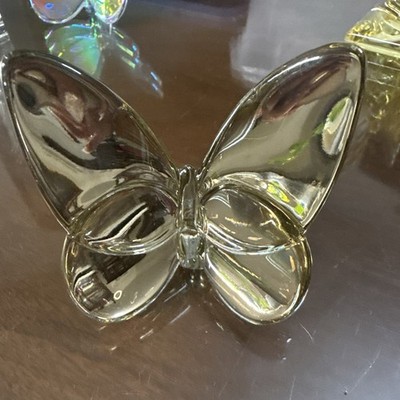 Authentic BACCARAT CRYSTAL PAPILLON LUCKY BUTTERFLY  Gold  Color -New Unboxed
