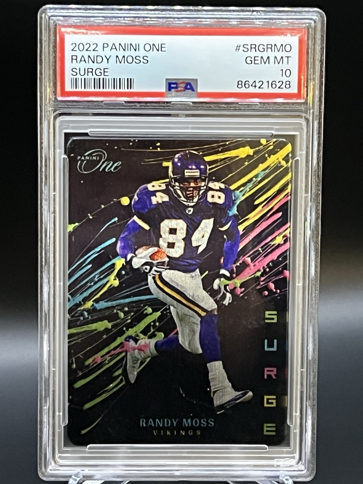 2022 Panini One Surge #SRGRMO RANDY MOSS PSA 10 GEM MINT