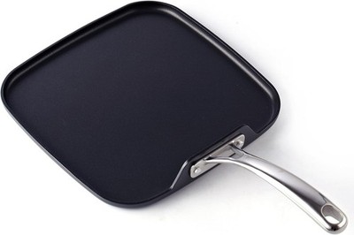 Cooks Standard Nonstick Square Griddle Pan 11 x 11-Inch, Hard Anodized Cookware 