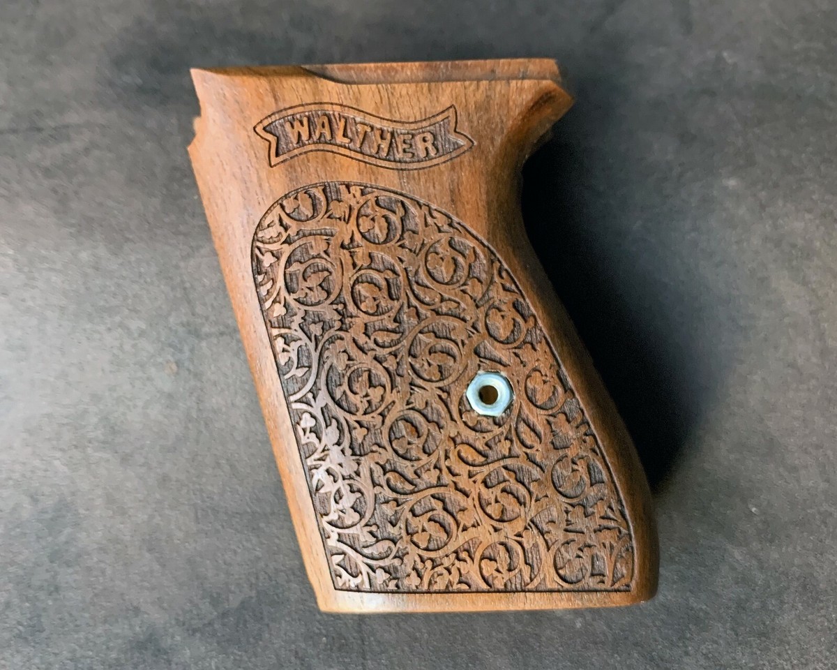 Walther PPK Turkish Walnut Wood Grips. Handmade. Floral. **FAST