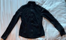 Women  s 90 Degrees By Reflex Black Yoga Track Running Jacket S Sheer Thumb Zip
