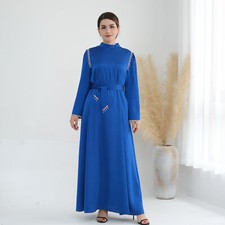 Muslim Women Long Dress Abaya Dubai Kaftan Evening Maxi Robe Elegant Party Gown