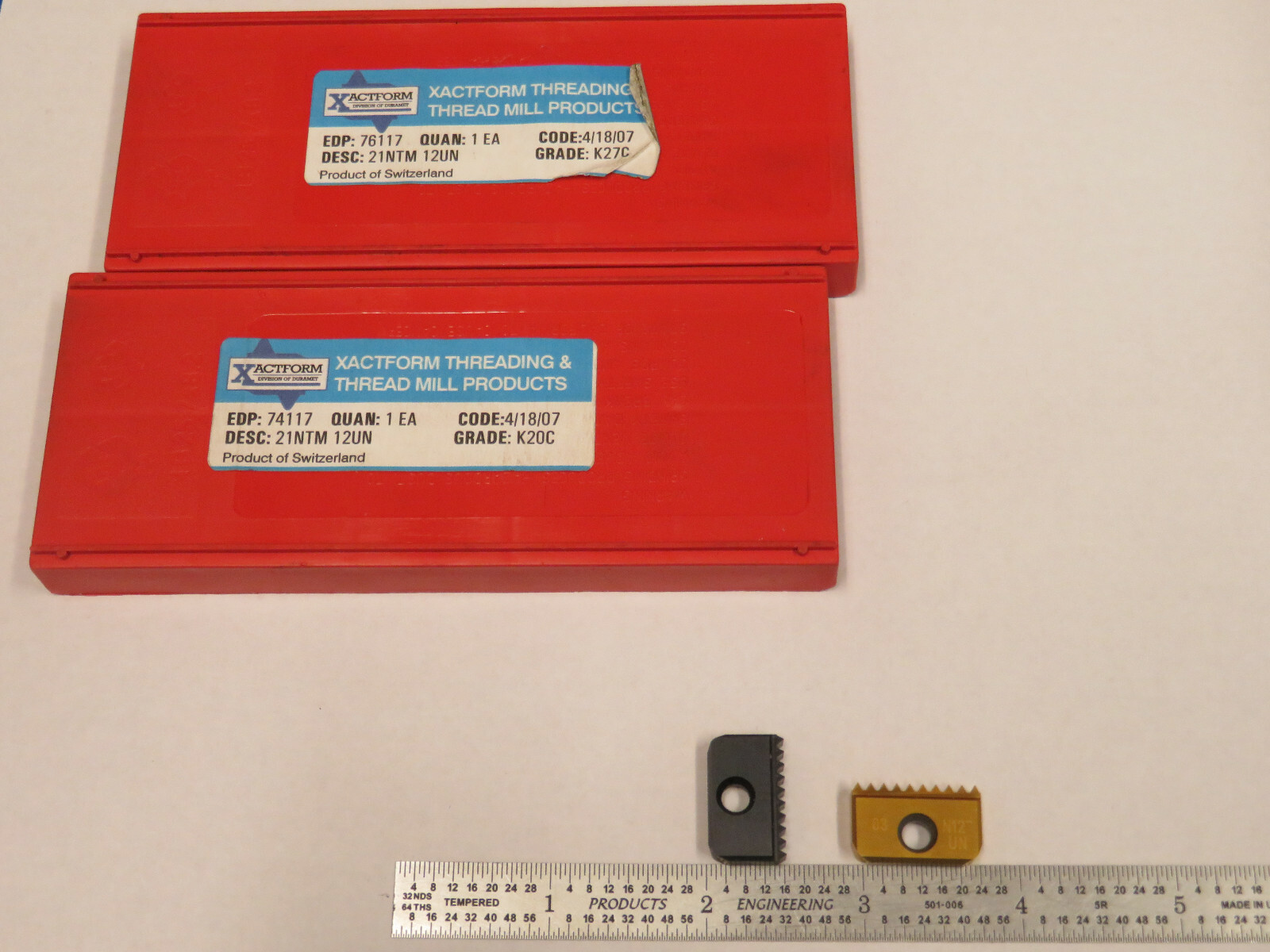 XACTFORM 21NTM12UN K20C & K27C CARBIDE THREAD MILL INSERTS, 2 PCS eBay