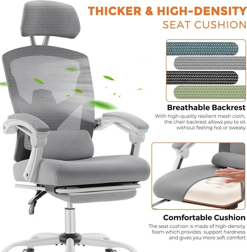 Adjustable Office Chair with Footrest, Lumbar Support, and Reclining Function - Picture 27 of 38