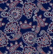 MICHAEL MILLER "BANDANA ALLOVER" CX9125 Navy by the 1/2 yard