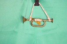 vintage brass bugle ornament 5" long