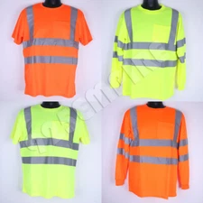 Work Hi Vis T-Shirt/Long Sleeve High Visibility Reflective Safety Class 3