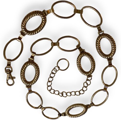 Vintage Silver Metal Belt 80's Concho Chain Adjustable To 41” Disco Renaissance - Picture 4 of 4
