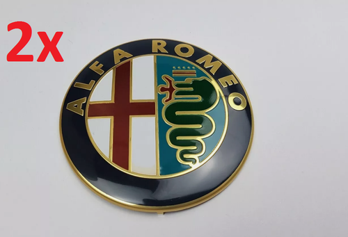 EMBLEME CAPOT / Coffre Alfa Romeo 74mm Métal Sigle Emblem Badge Logo Noir Chromé EUR 4,99 - Foto 12