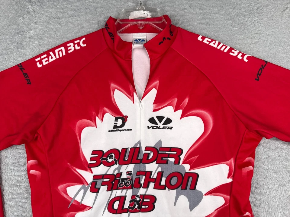 Camiseta deportiva de ciclismo Voler para hombre extra grande roja blanca roca triatlón club manga larga Foto 4 de 4