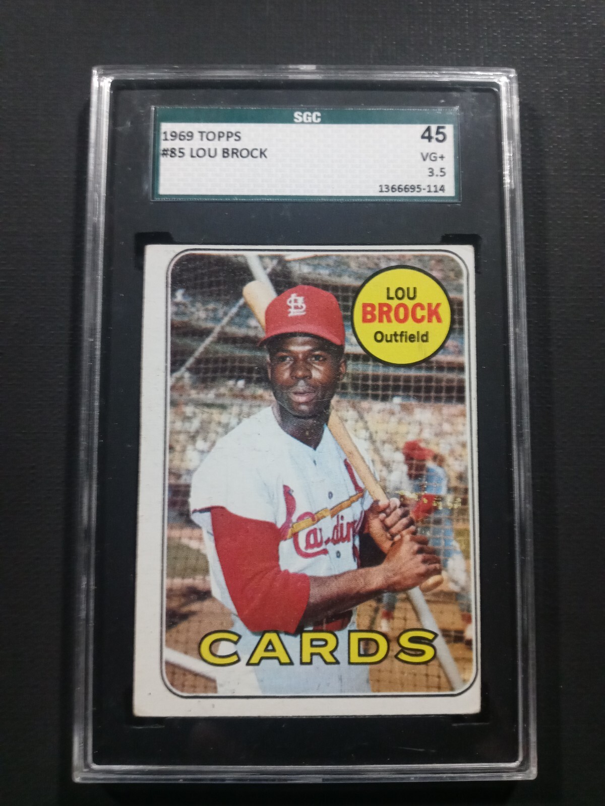 1969 Topps Lou Brock St. Louis Cardinals #85💥🎇⚾ SGC 3.5