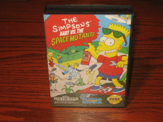 The Simpson's Bart vs Space Mutants Sega Genesis Case/Box Only NO GAME CARTRIDGE