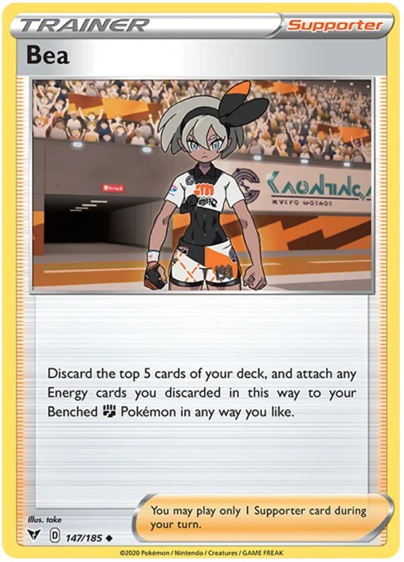 Bea Pokemon TCG Trainer Card 147/185