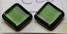 Made In USA Fused Glass Earrings With Stainless Steel Studs E28