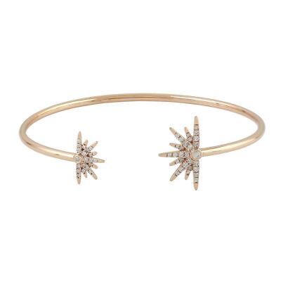 Armreif 0,31ct Diamant Sternbrust 14k Rotgold