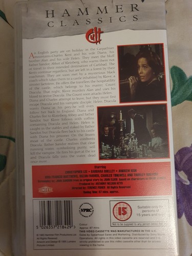 Lumiere Cult Hammer Dracula Prince Of Darkness VHS Signed Christopher Lee PAL - Picture 3 of 10