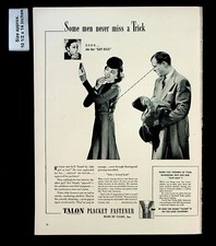 1939 Talon Placket Fastener Woman Gap-Osis Dress Clothing Vintage Print Ad 32539